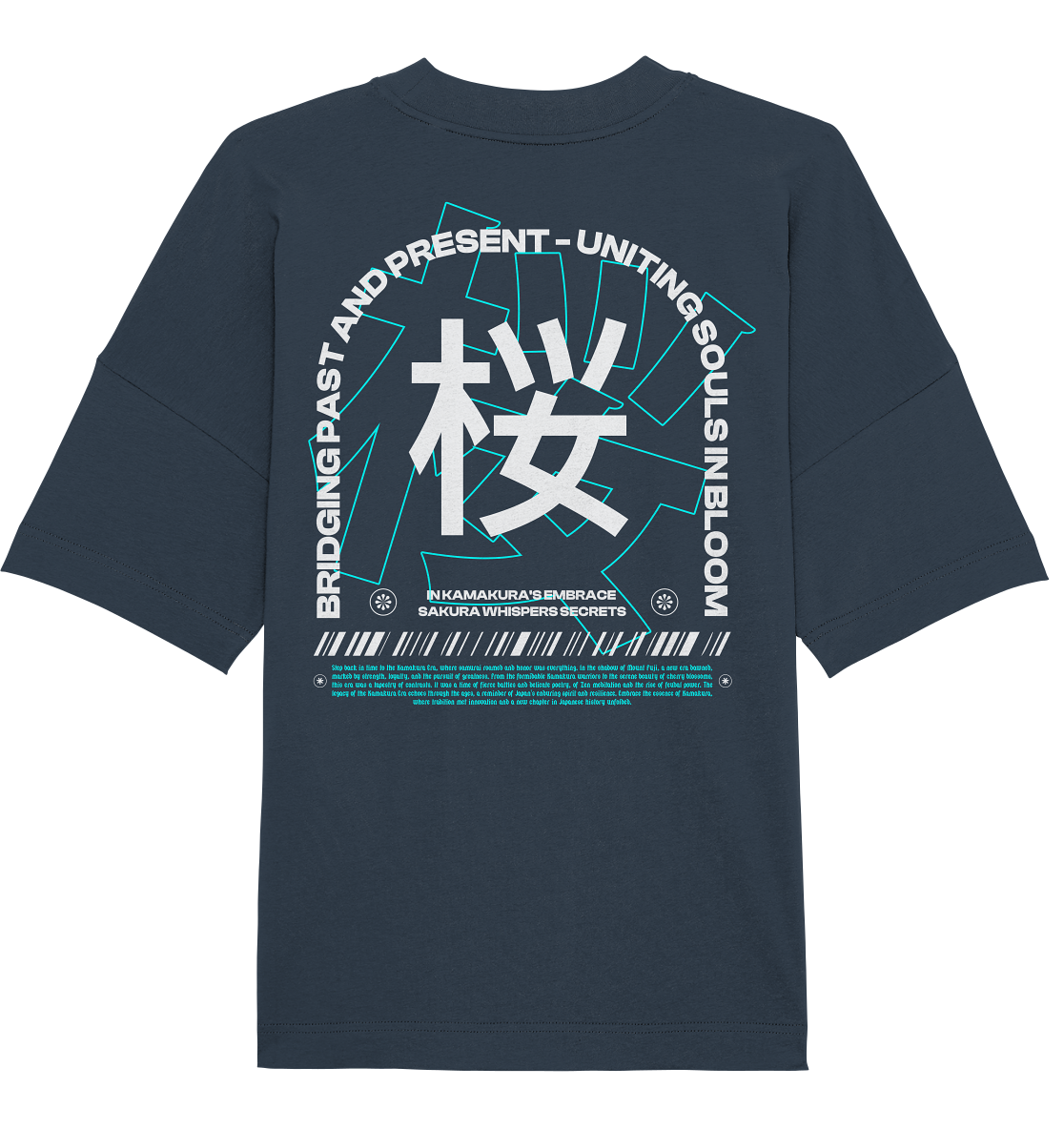 Sakura Glyph Oversized Tee (Blue)